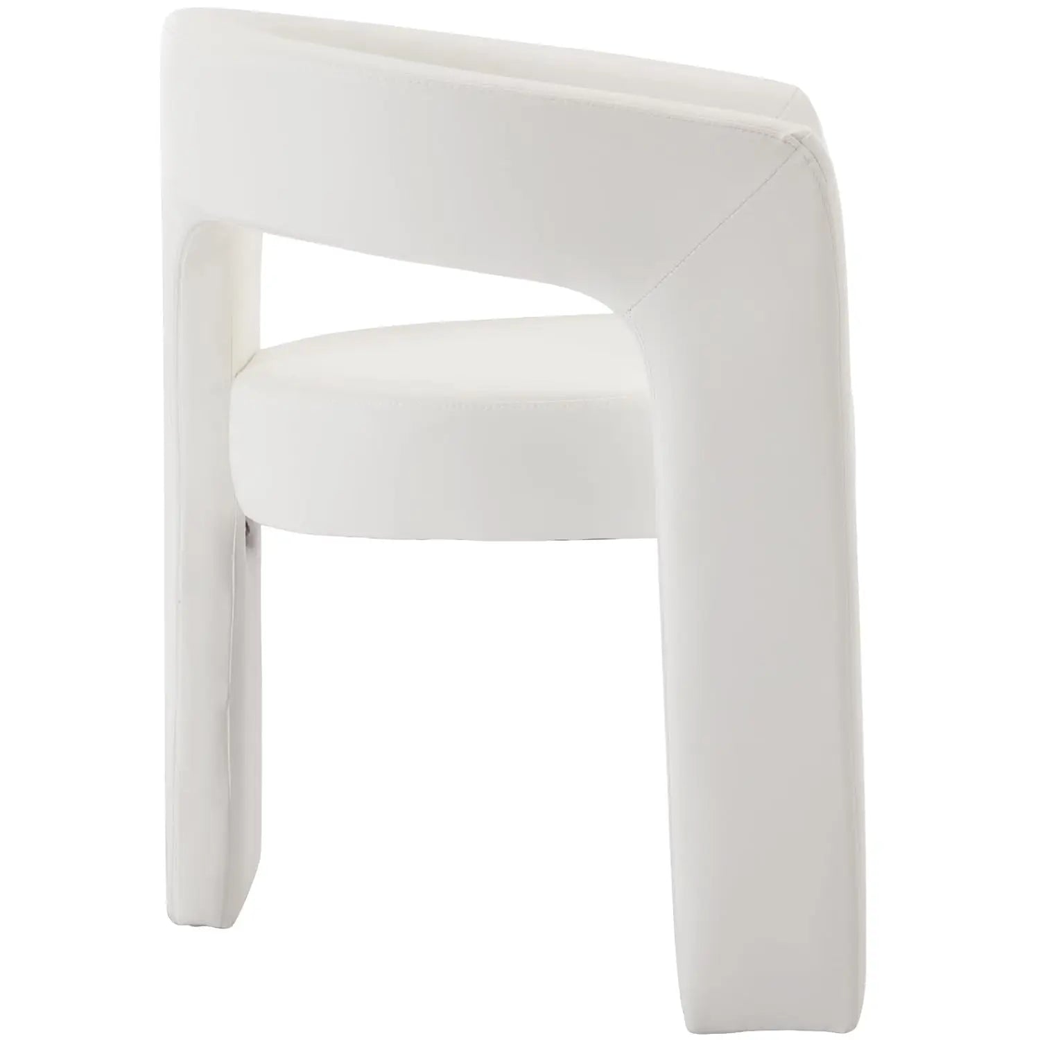 Upholstered Barrel Dining Chair Faux Leather