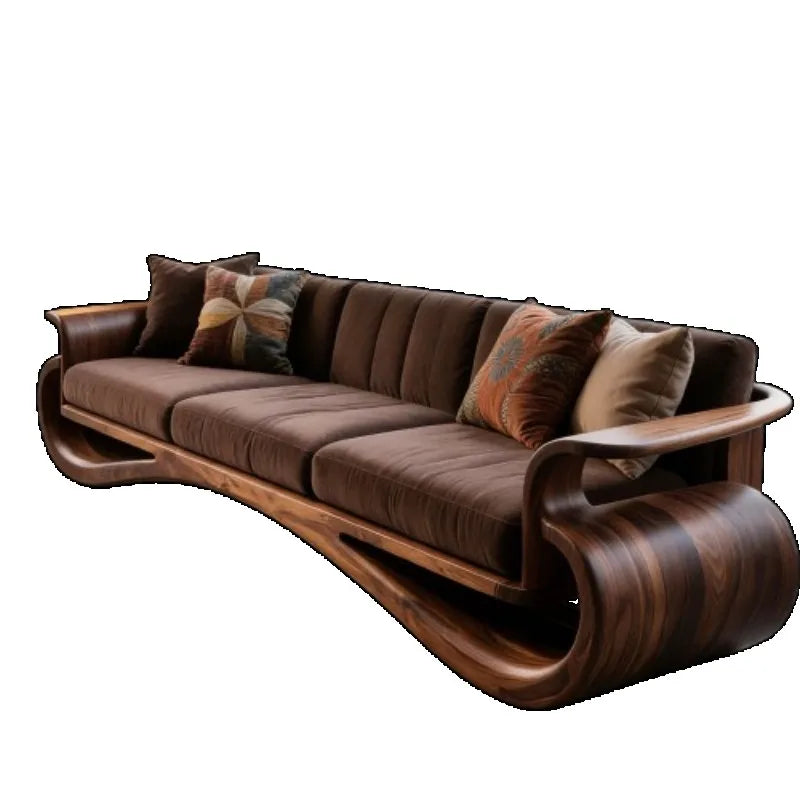 New Chinese Style Solid Wood Living Room Sofas