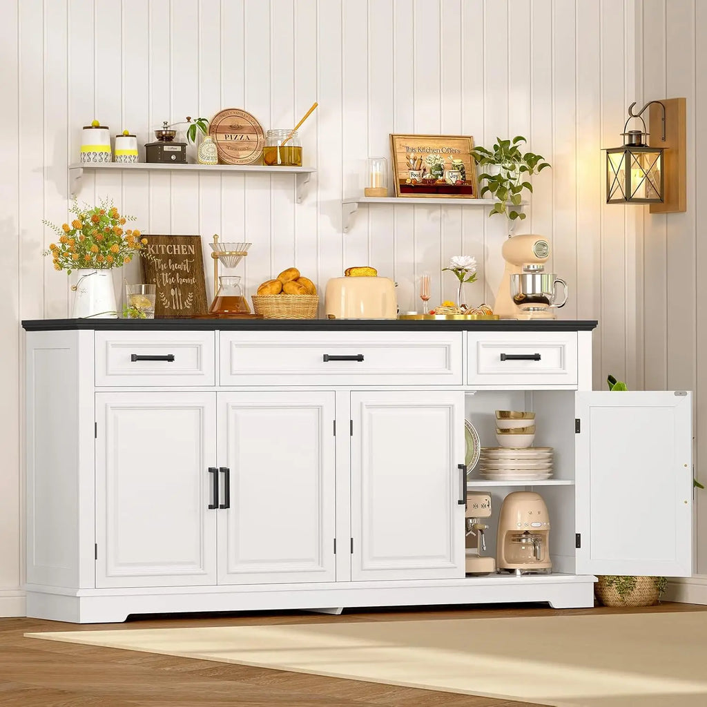 Large Buffet Cabinet with 4 Doors 3 Drawers