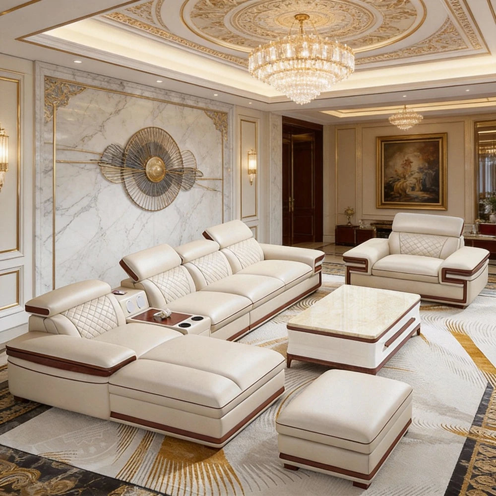 Italian Genuine Leather Sofa Set
