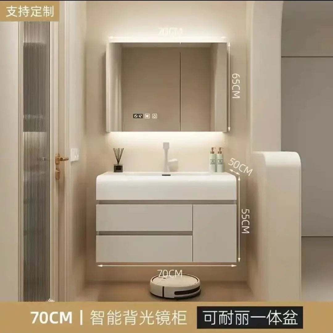 Luxury Cabinet White Rock Integrated Washbasin