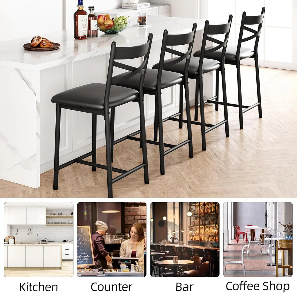 26 Inch Bar Stools Set of 4, Counter Height