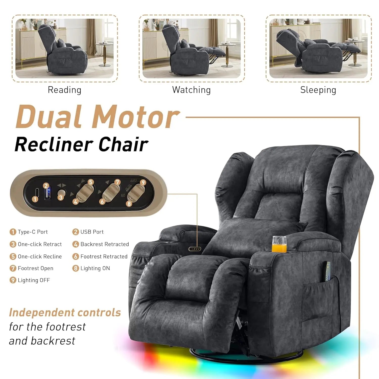 Swivel Rocker Recliner Chair