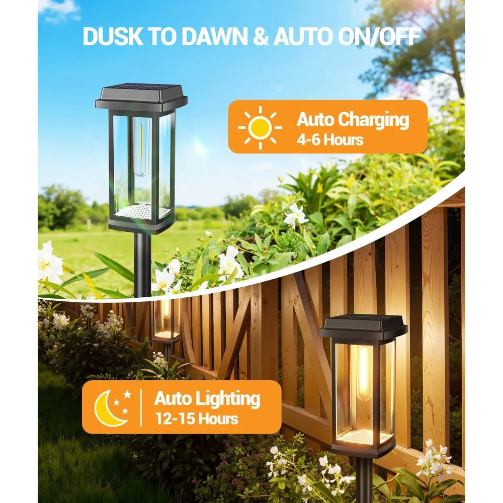 Solar Pathway Lights Outdoor, 8 Pack