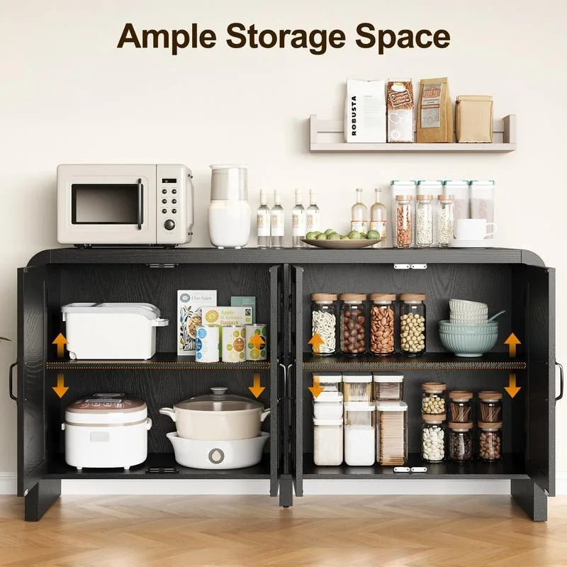 Rattan Sideboard Buffet Cabinet with Storage,