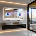 Bathroom Mirror with Dual Lights, Anti-Fog, Bluetooth Speaker Dimmable