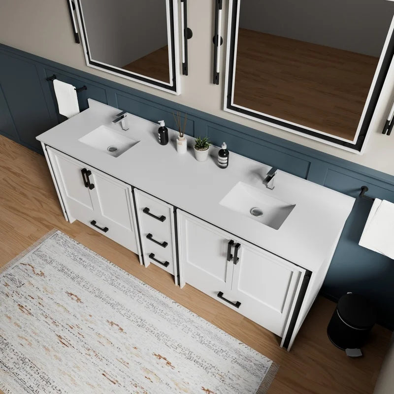 White Double Bathroom Vanity
