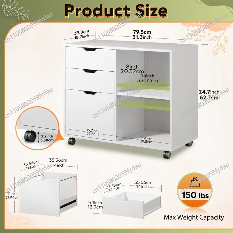 Wood File Filling Cabinet Shelves