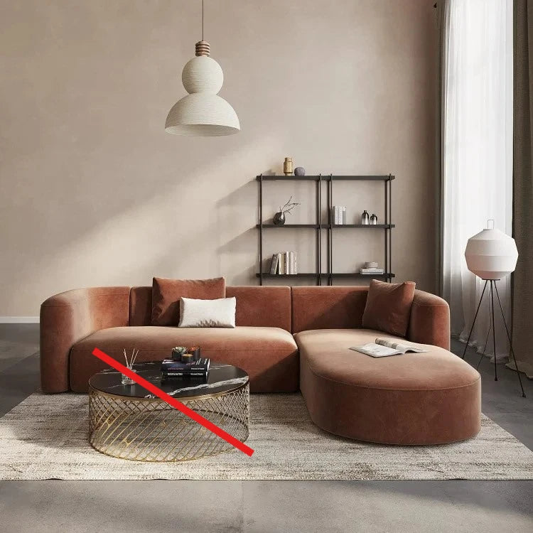 Modern L Shaped Velvet Sofa With Chaise