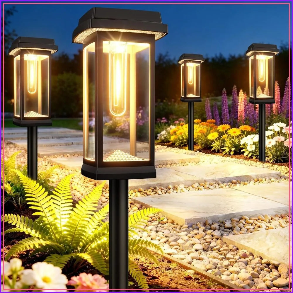 Solar Pathway Lights Outdoor, 8 Pack