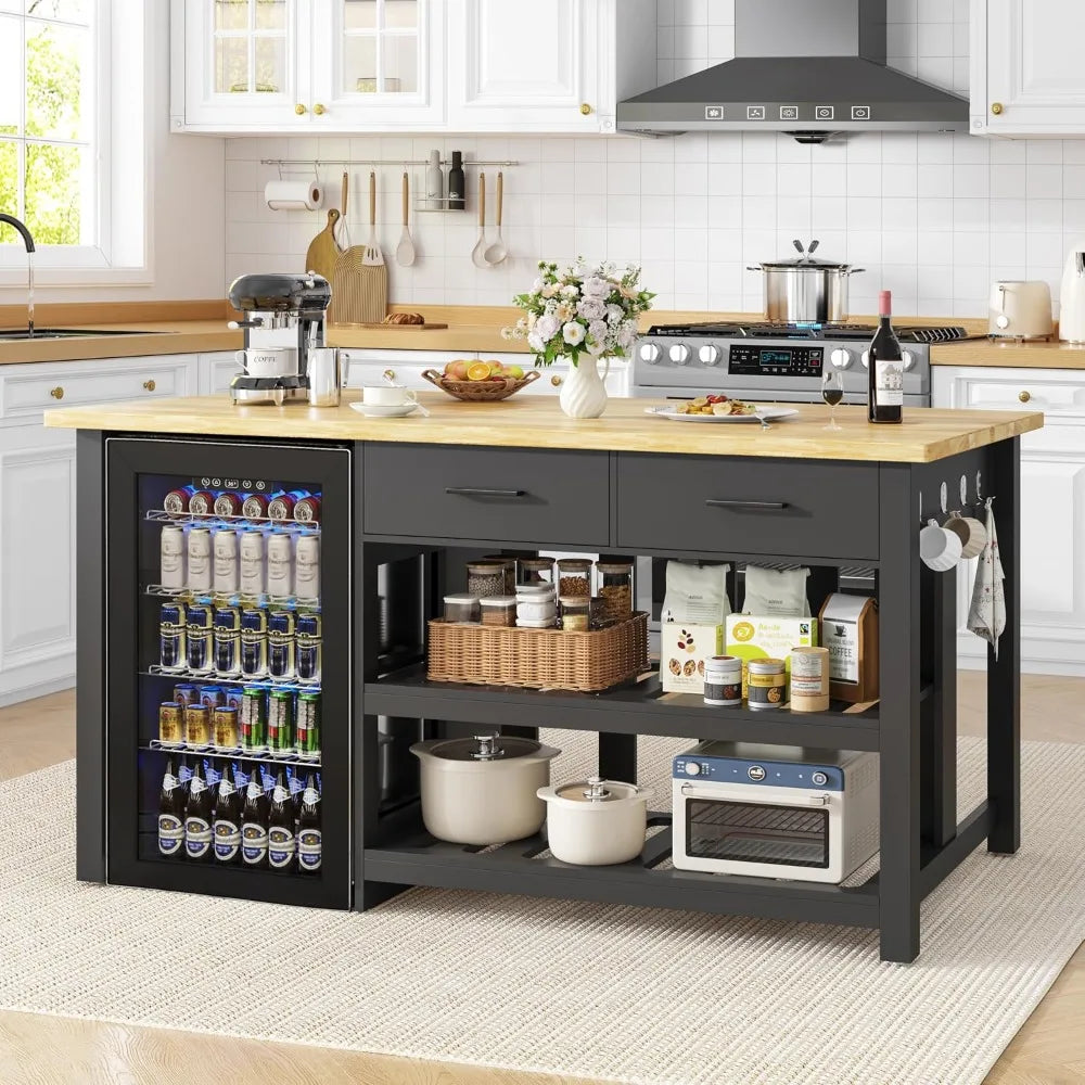 Kitchen Island with Storage & Seating