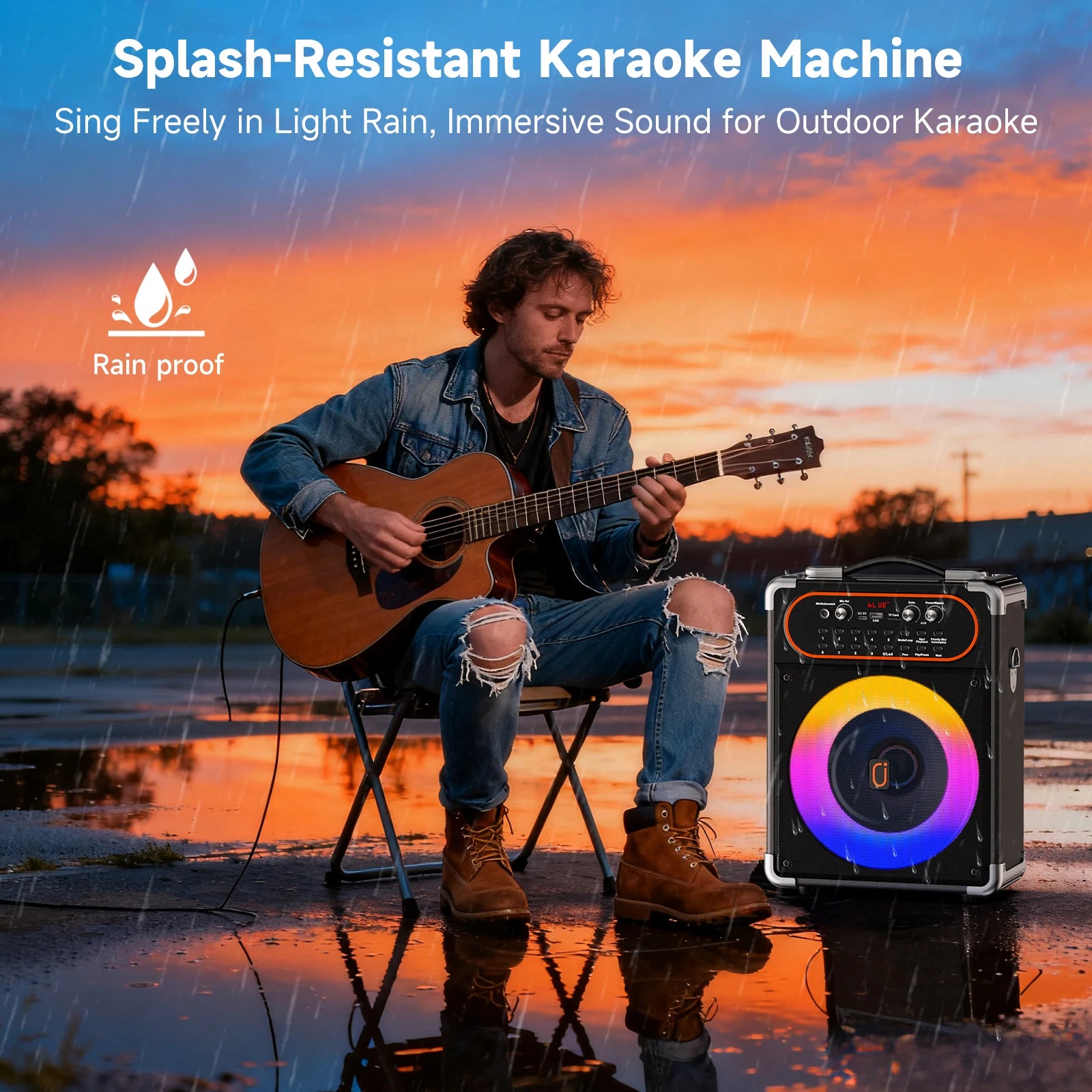 S68 Karaoke Machine with 2 Microphones,Gatherings and Parties, PA System with Echo Adjustment for Adults, Stage-subwoofers