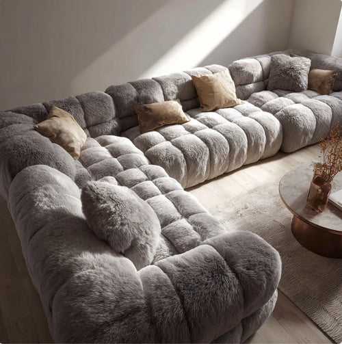 #Sectional Sofa Fluffy Vacuum Compressed Cloud Living Room Furniture Compression Couch Supplier