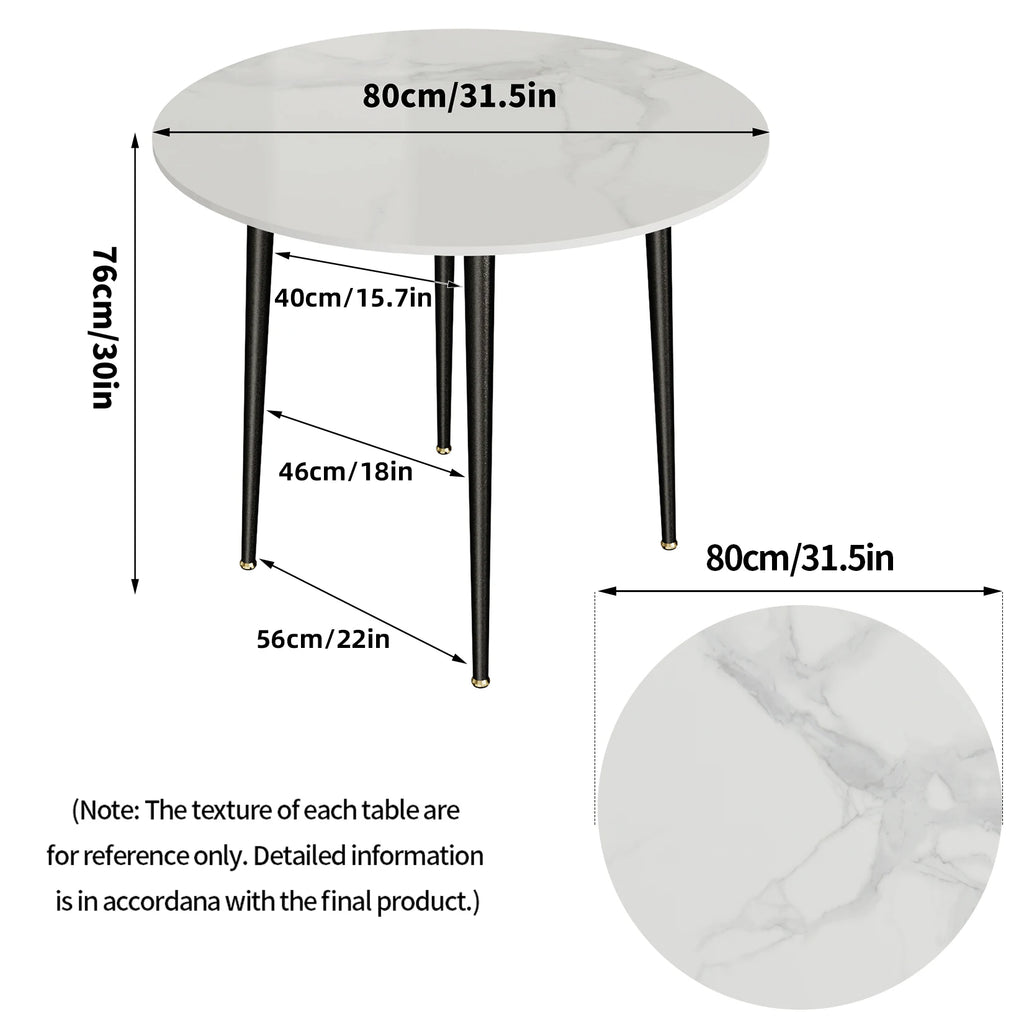 32" Sintered Stone Dining Table Round