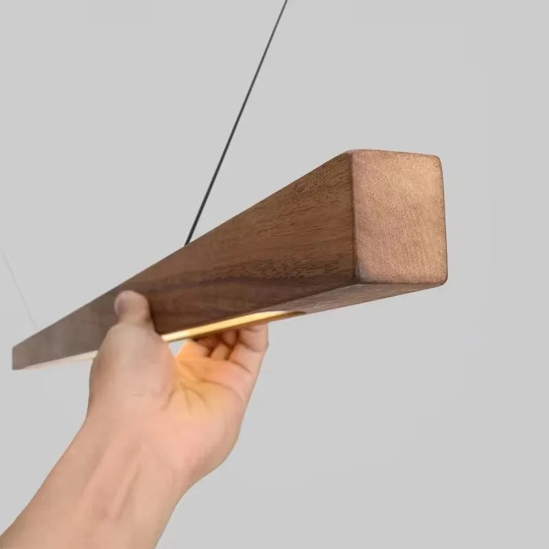 Modern LED Chandelier Walnut