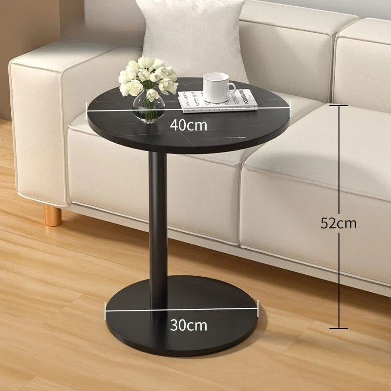 Modern Round Dining Table Portable Foldable Wheeled Side Table