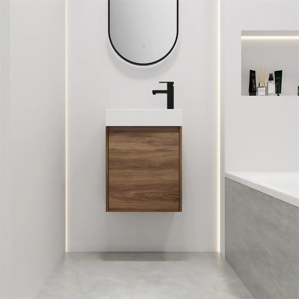 18 Inch Floating Small Bathroom Vanity With Single Sink