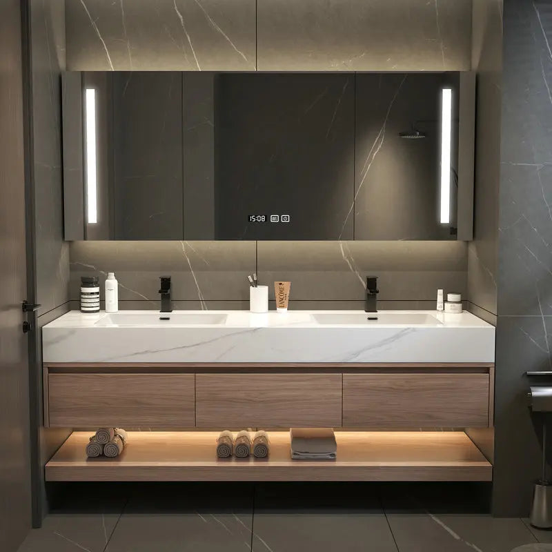 Luxury Washbasin Slate Integrated Vanity Seamless Washbasin Drawers