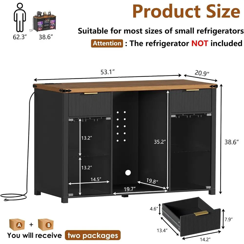 Coffee Bar Cabinet with Wine Storage