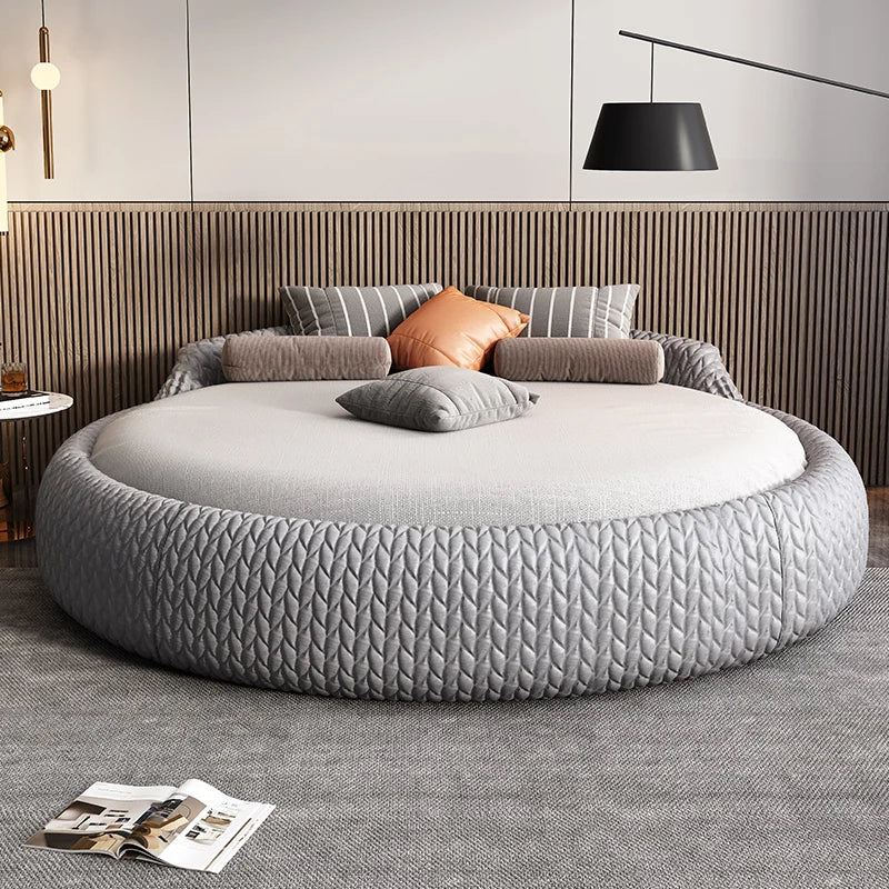 Luxury Fabric round Double bed 2 people