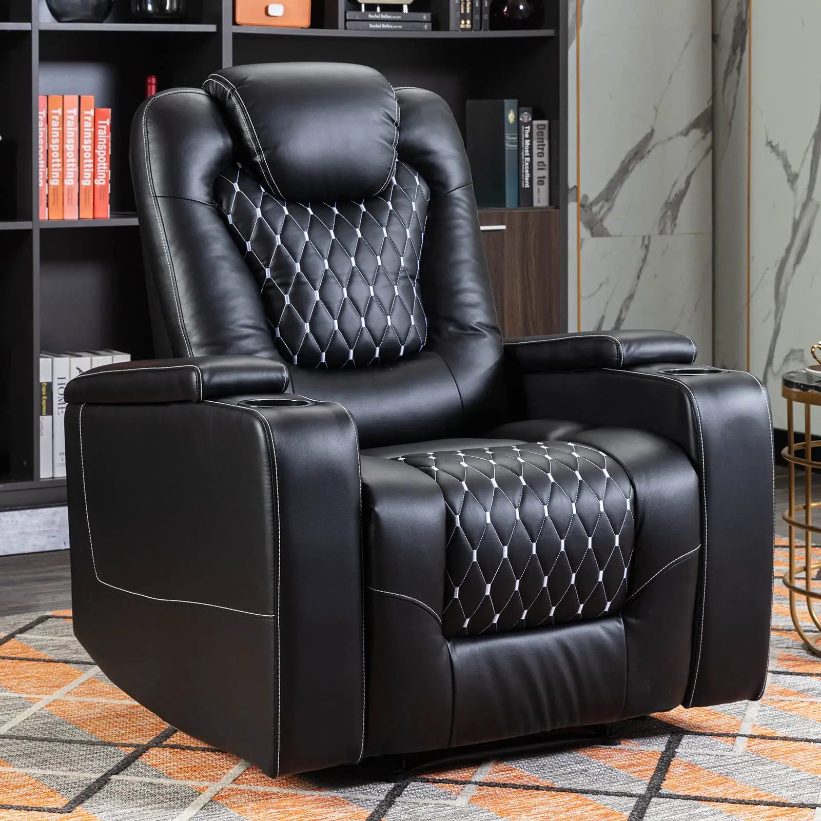 Electric Power Recliner Chair with USB Ports and Cup Holders