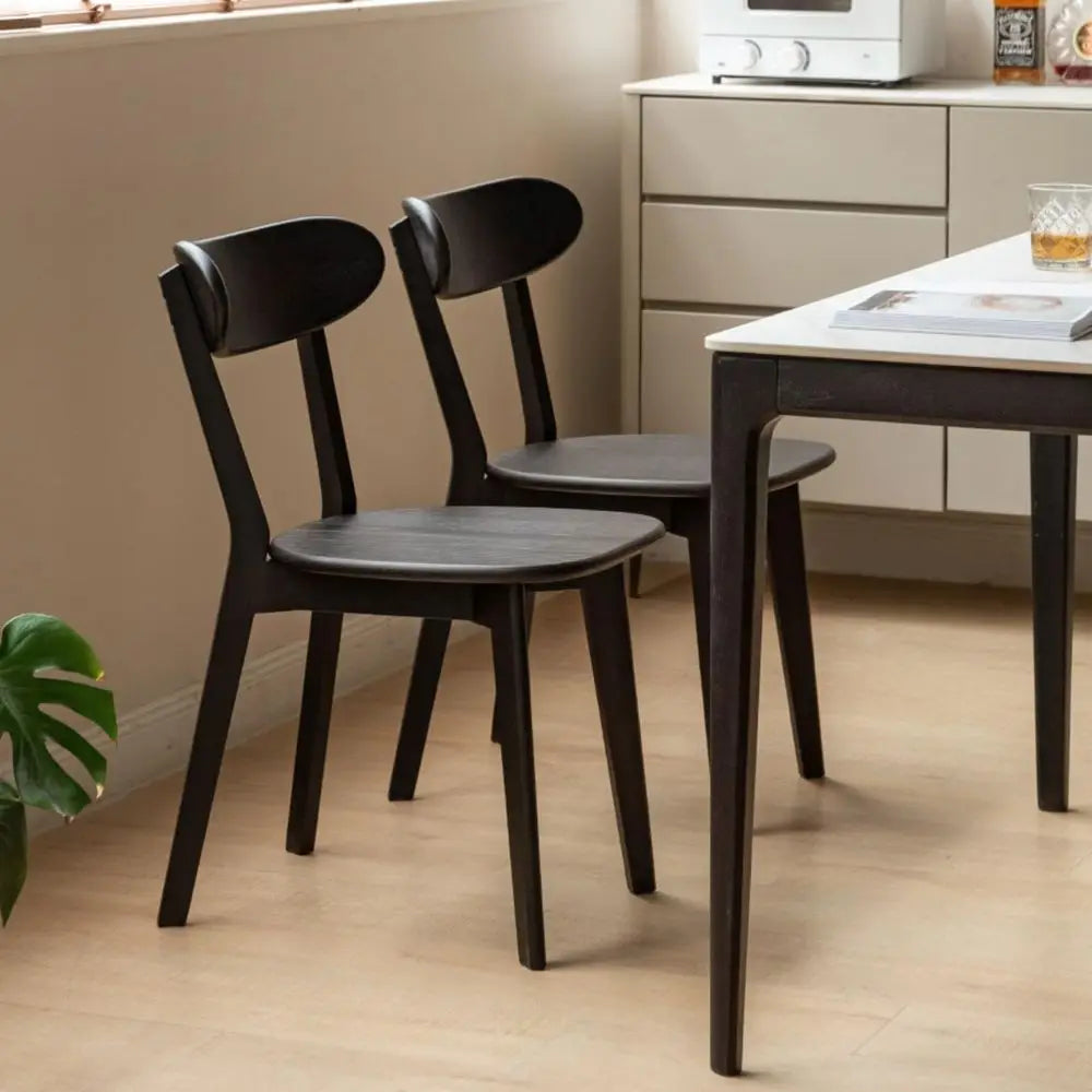 Kitchen Chairs, Solid Wood Modern Curved Backrest