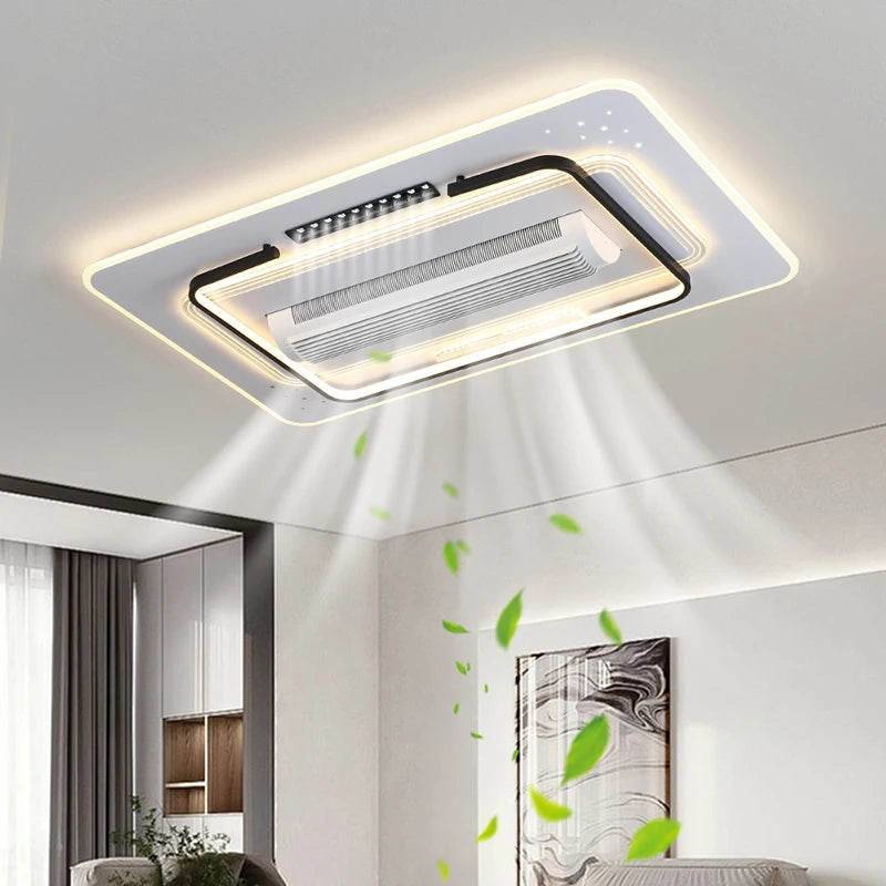 Invisible Bladeless LED Ceiling Fan Light Remote Control Ceiling Fan Lamp Home Decor Living Room Bedroom