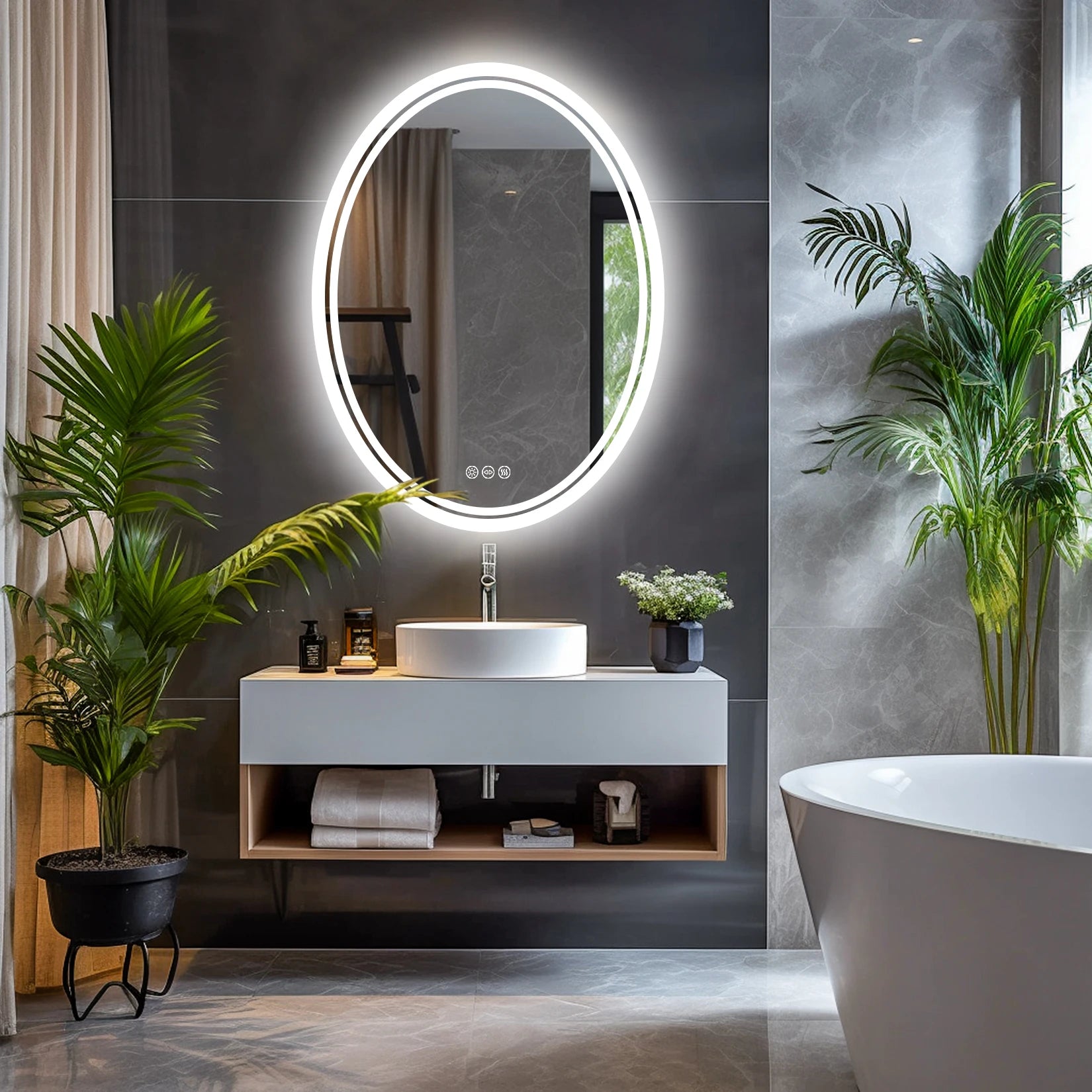 LED Bathroom Backlit Round Vanity Mirror