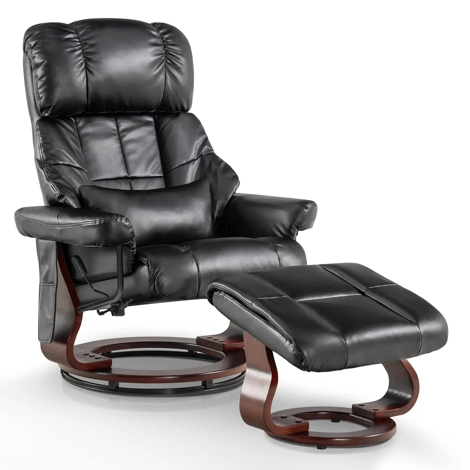 Manual Swivel Recliner Chair with Ottoman