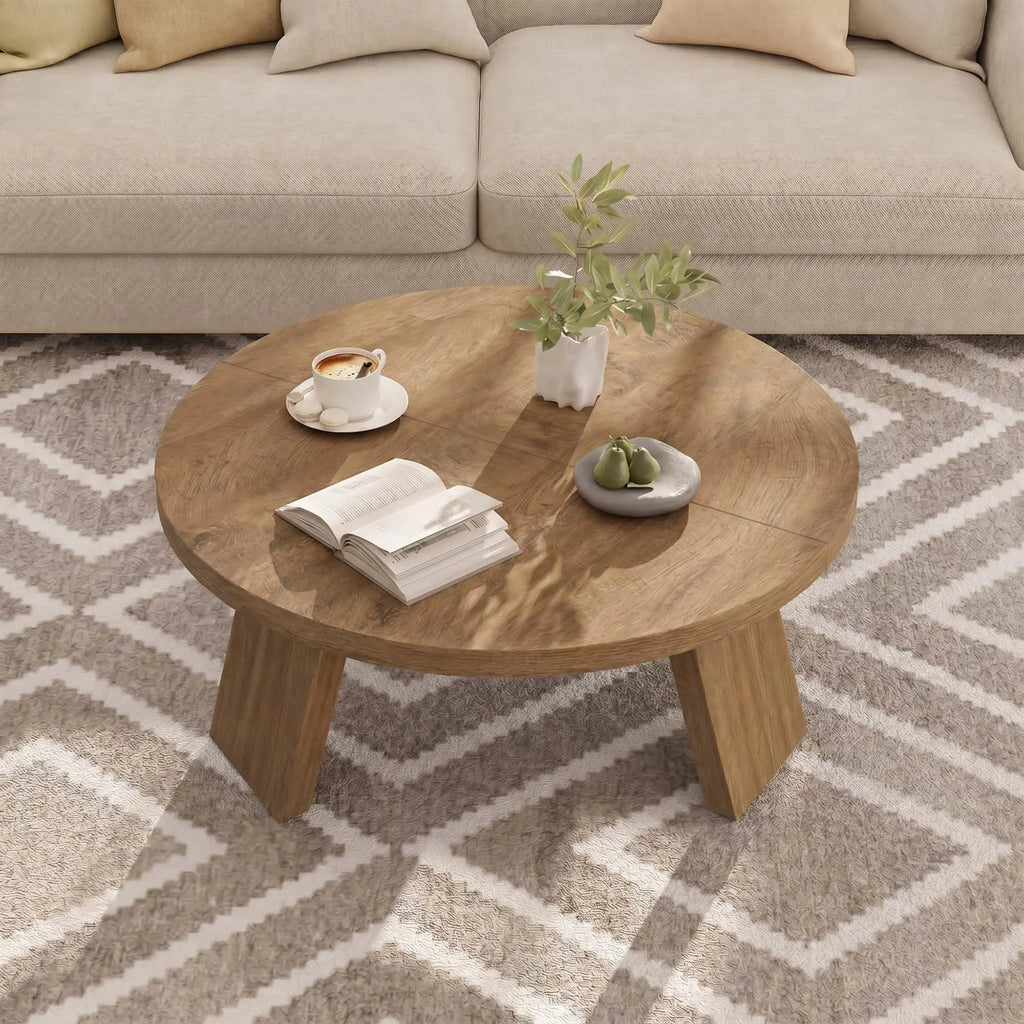 33.5 Inch Round Coffee Table for Living Room
