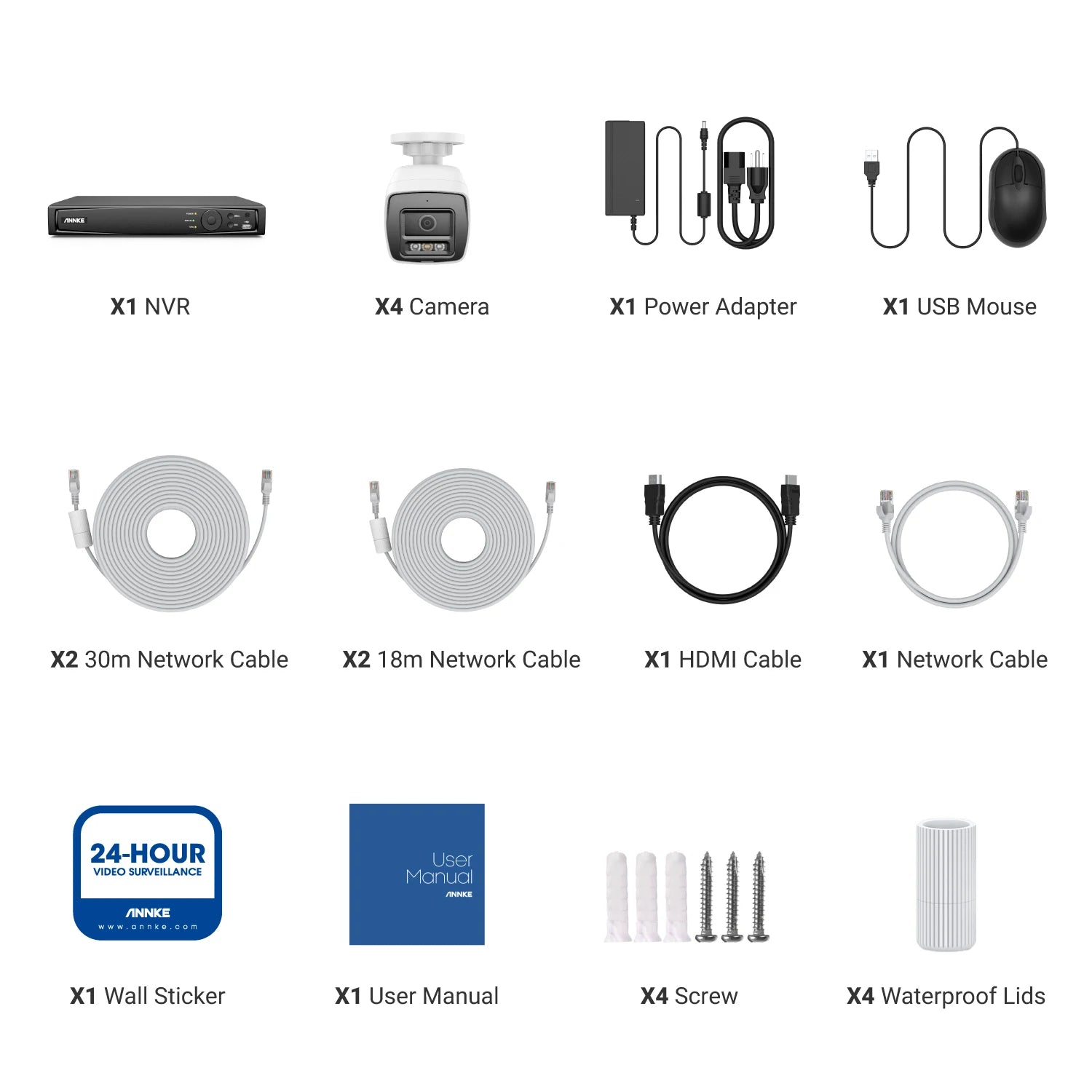 12MP POE Video Surveillance System 8CH NVR With 4/8 PCS