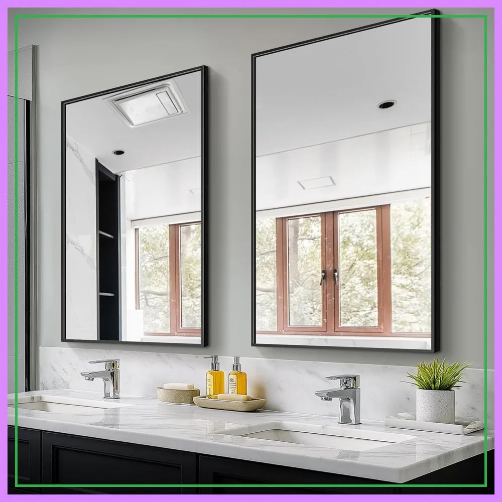 2 Pack Metal Framed Bathroom Vanity Mirror