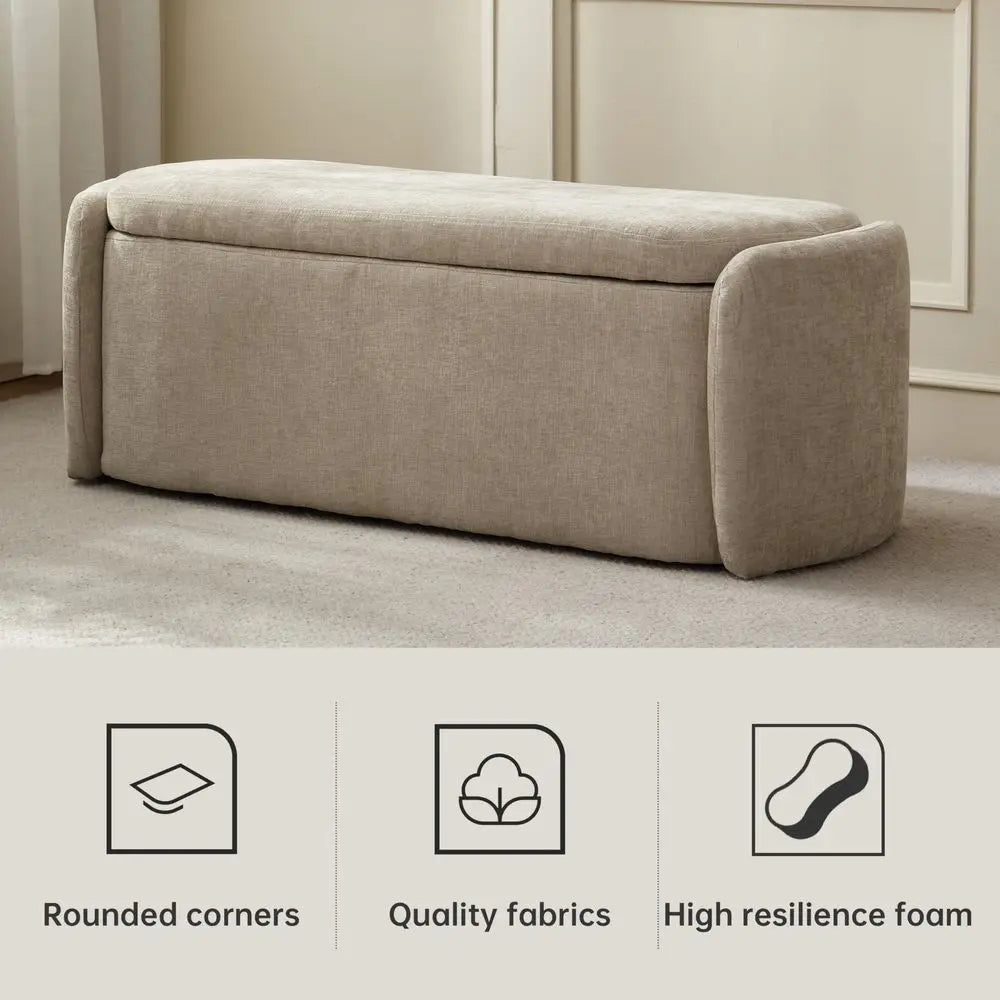 Oval Storage Ottoman Bench
