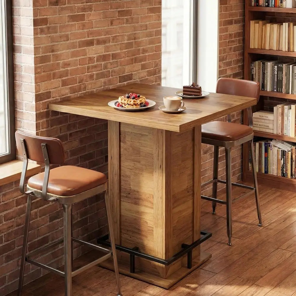 Square Bar Table Counter Height 39.4" H