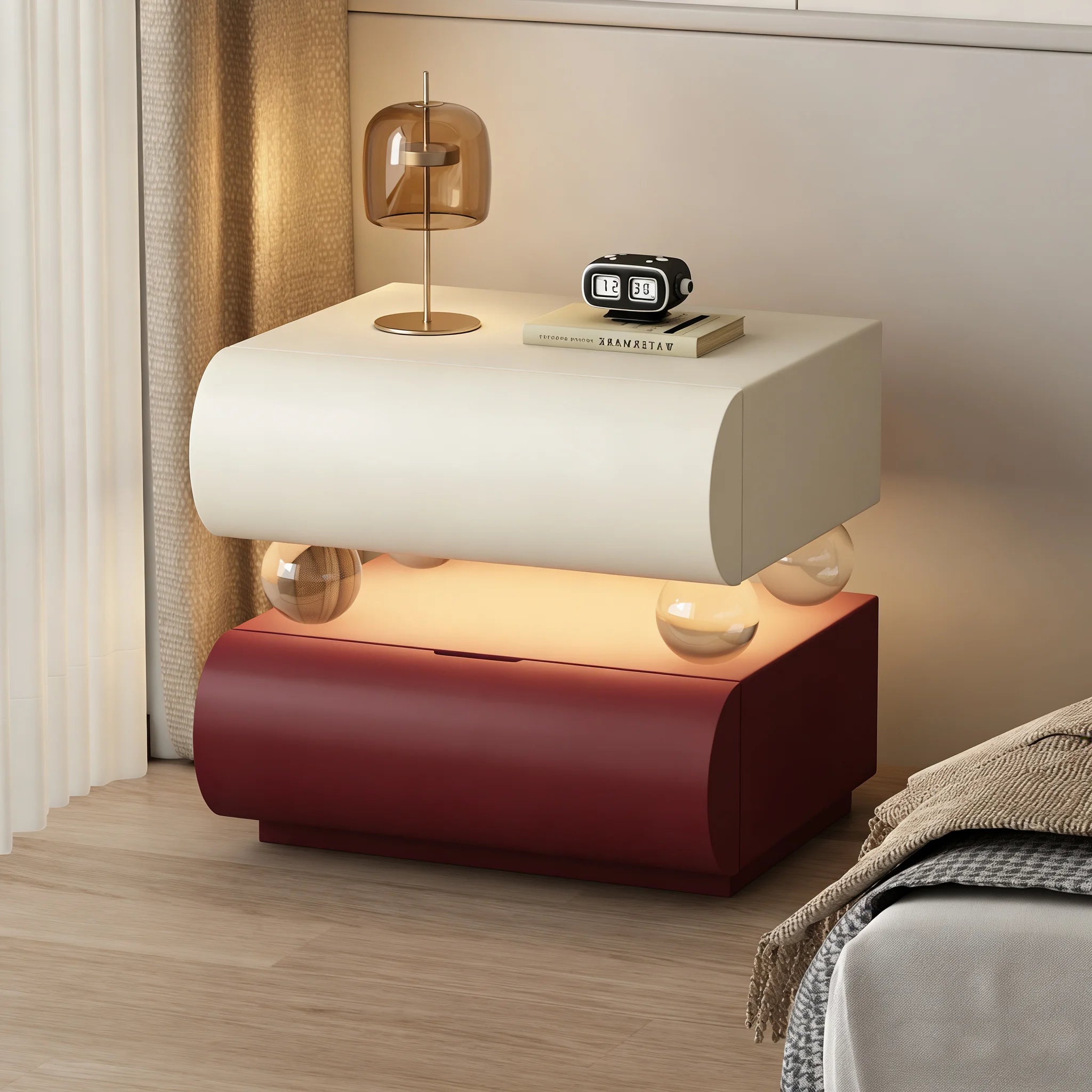 Trendy Small Simple Corner Bedside Table