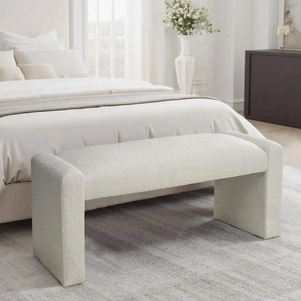 End of Bed Fabric Upholstered Bench,