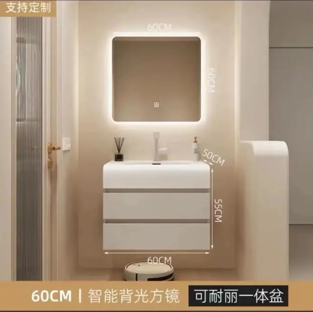 Luxury Cabinet White Rock Integrated Washbasin
