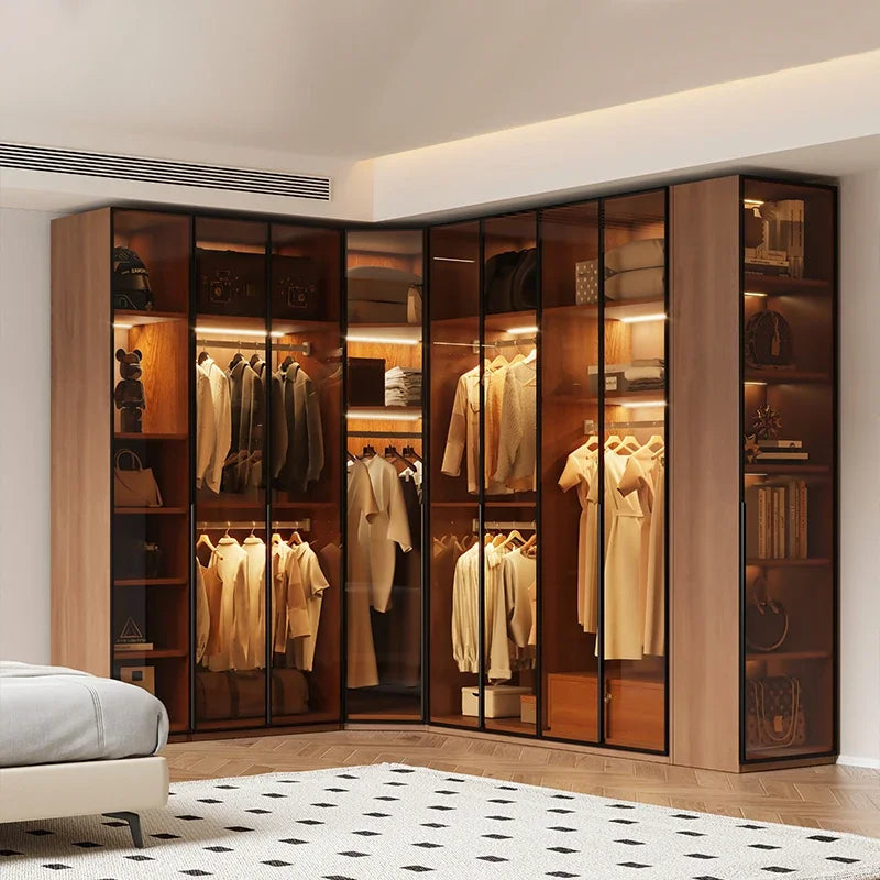 Modern Armoire glass wardrobe