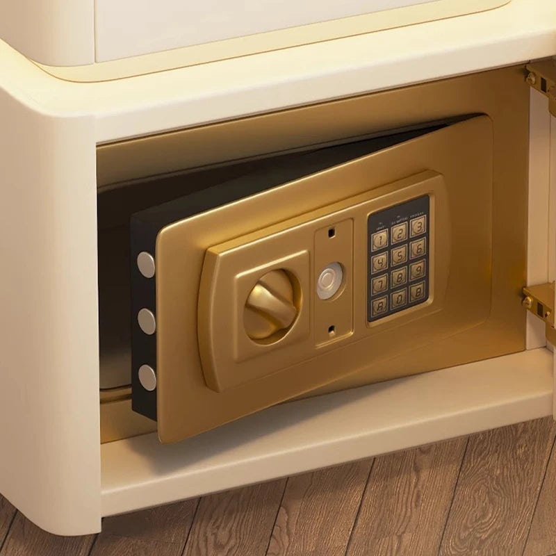 French Minimalist Bedside Table Classic with Safe