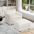 Oversized Corduroy Accent Chair & Ottoman