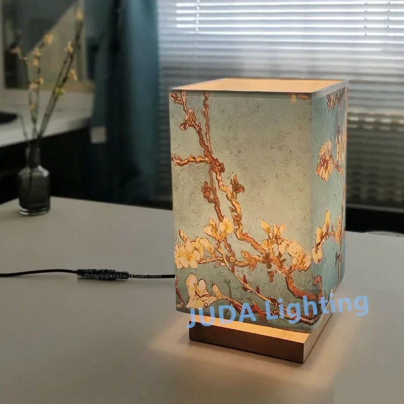 Wood Base Japanese Table Lamps