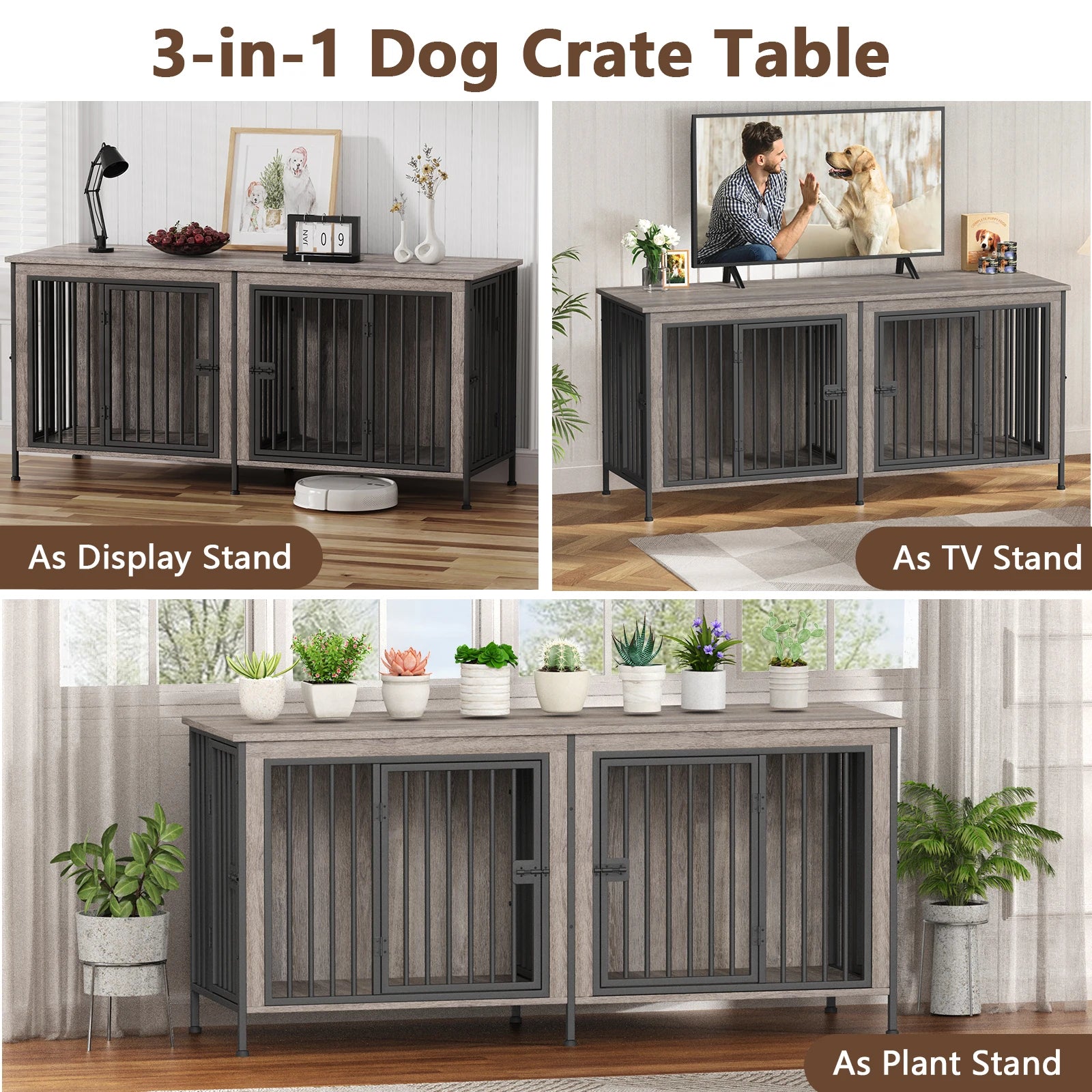 Heavy Duty Dog Crate Furniture for 1/2 Dogs