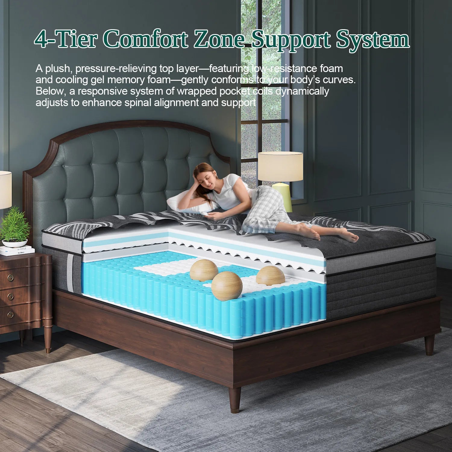 12"14" Gel Memory Foam Hybrid Pocket Spring Mattress