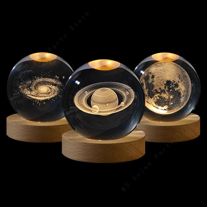 Unique 3D Crystal Ball Night LED Bedside Lamp