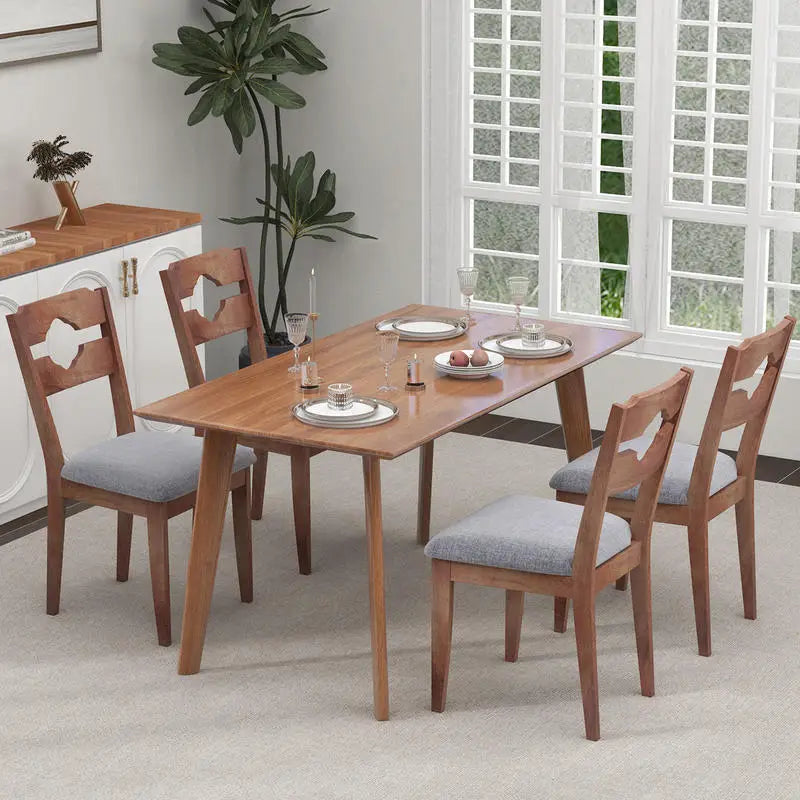 Dining Chair Set of 2 Fabric Upholstered