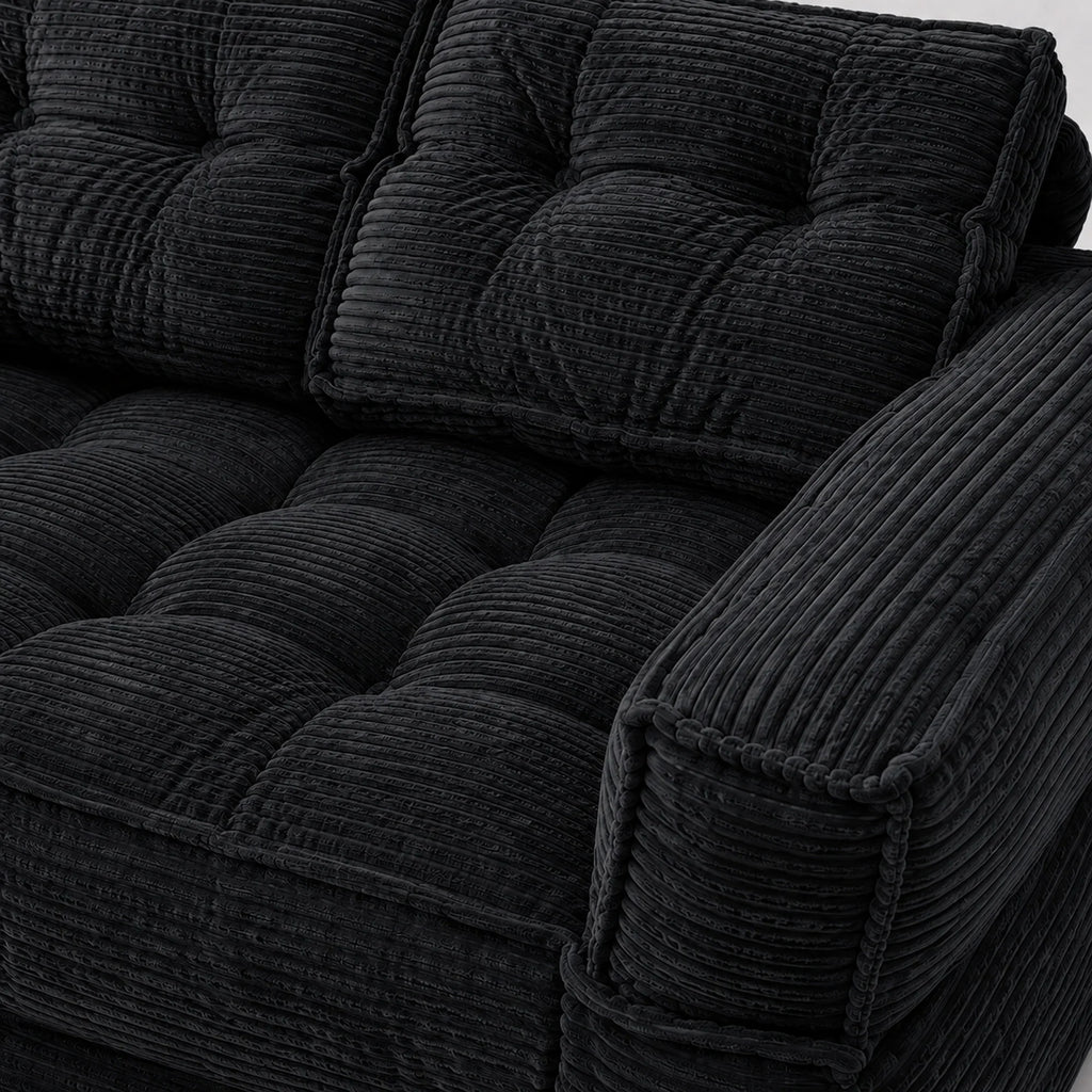 51" 2-Seater Modular Corduroy Sofa with Chaise