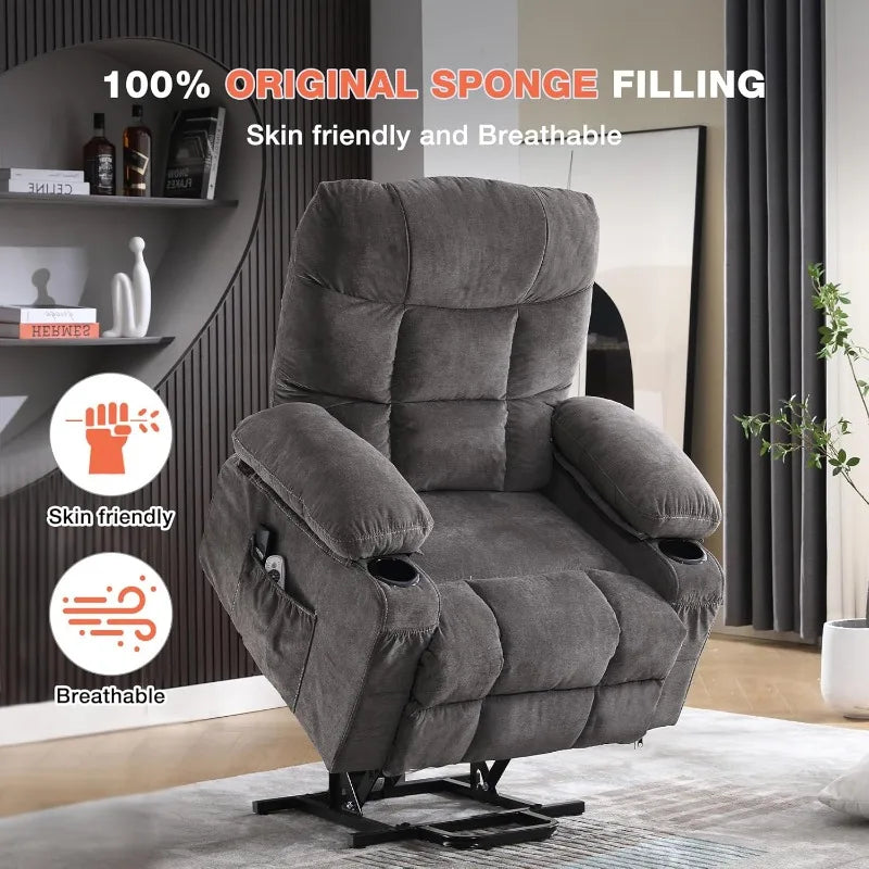 Power Lift Recliner Chair, Vibration Massage, Heating