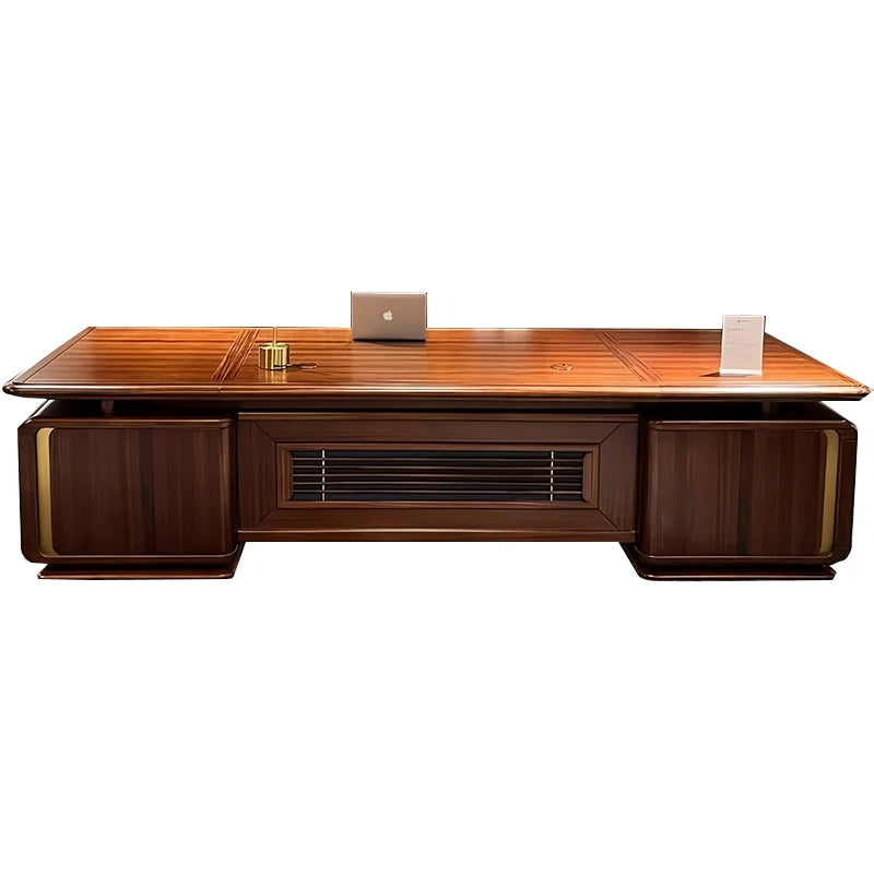 Brown Wood Executive Office Desk Modern Strong Luxury Gaming Computer Desk Study Large Mesa Escriotorio Work Station Table