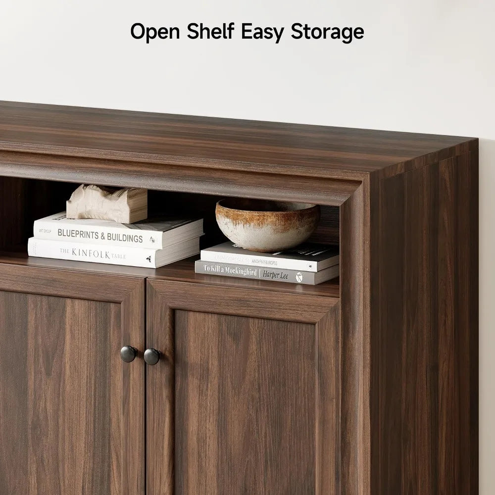 Buffet Cabinet: 4 Doors, Adjustable Shelves