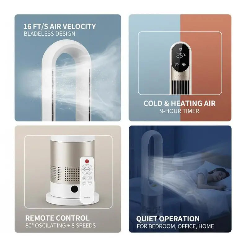 Bladeless Column Fan For Bedroom Office Home,